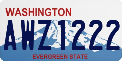 WA license plate AWZ1222