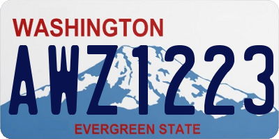 WA license plate AWZ1223