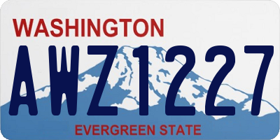 WA license plate AWZ1227