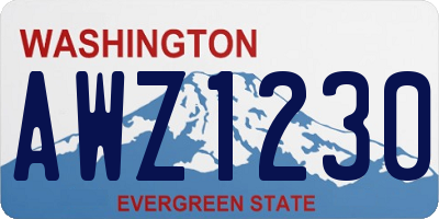 WA license plate AWZ1230