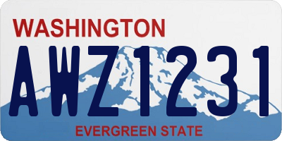 WA license plate AWZ1231