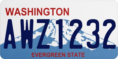WA license plate AWZ1232