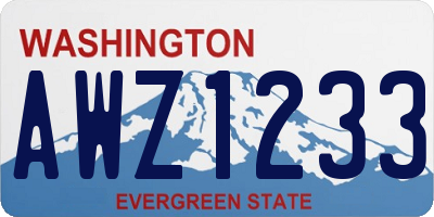 WA license plate AWZ1233