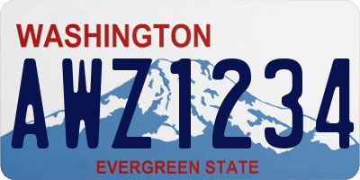 WA license plate AWZ1234