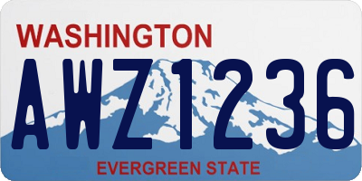 WA license plate AWZ1236