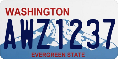 WA license plate AWZ1237