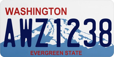 WA license plate AWZ1238