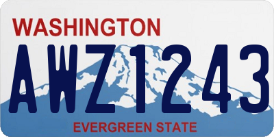 WA license plate AWZ1243