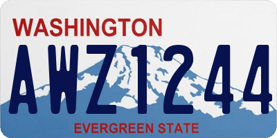 WA license plate AWZ1244