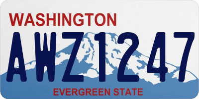 WA license plate AWZ1247
