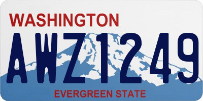 WA license plate AWZ1249
