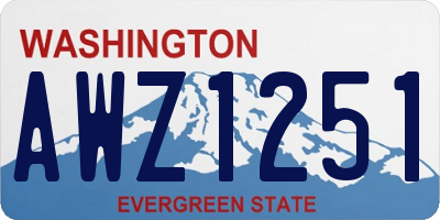 WA license plate AWZ1251