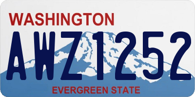 WA license plate AWZ1252