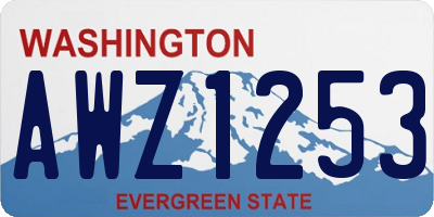 WA license plate AWZ1253