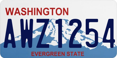 WA license plate AWZ1254