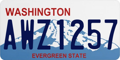 WA license plate AWZ1257