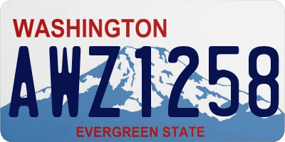 WA license plate AWZ1258