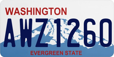 WA license plate AWZ1260