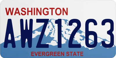 WA license plate AWZ1263