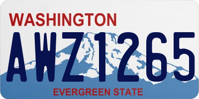 WA license plate AWZ1265