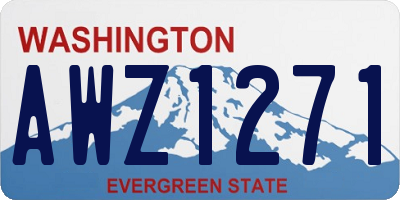 WA license plate AWZ1271