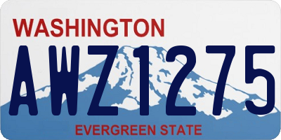 WA license plate AWZ1275