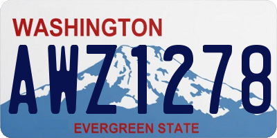WA license plate AWZ1278