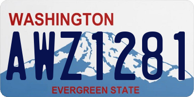 WA license plate AWZ1281
