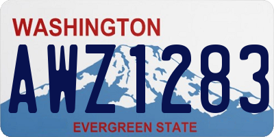 WA license plate AWZ1283