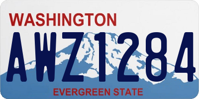WA license plate AWZ1284
