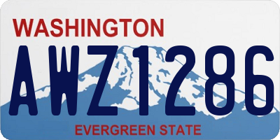 WA license plate AWZ1286