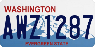 WA license plate AWZ1287