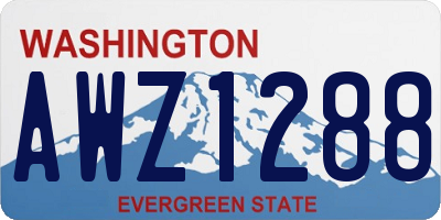 WA license plate AWZ1288