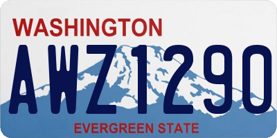 WA license plate AWZ1290