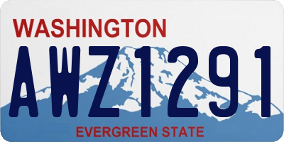 WA license plate AWZ1291