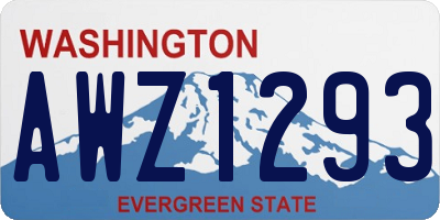 WA license plate AWZ1293