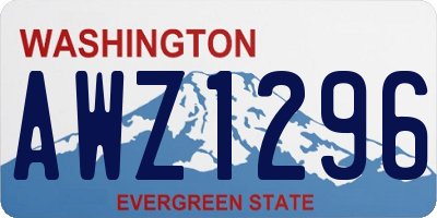 WA license plate AWZ1296