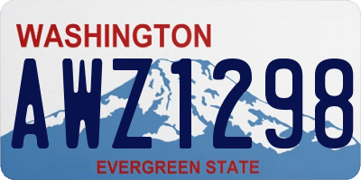 WA license plate AWZ1298
