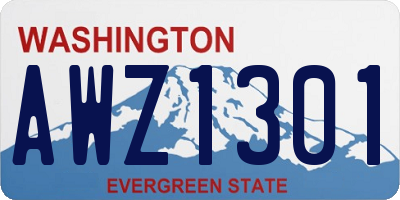 WA license plate AWZ1301