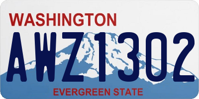 WA license plate AWZ1302