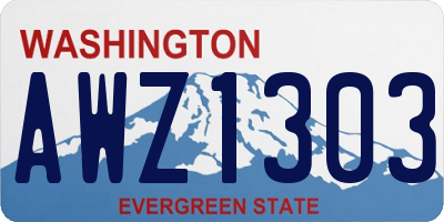 WA license plate AWZ1303