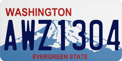 WA license plate AWZ1304