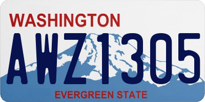 WA license plate AWZ1305