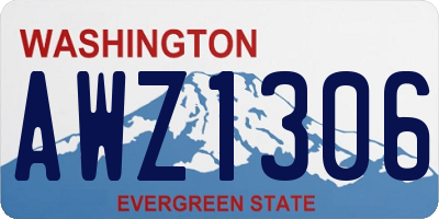 WA license plate AWZ1306