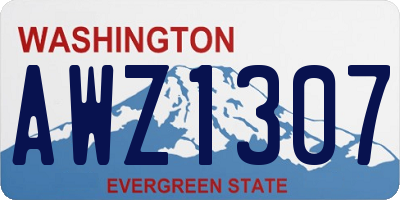 WA license plate AWZ1307