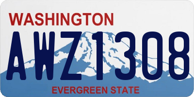 WA license plate AWZ1308
