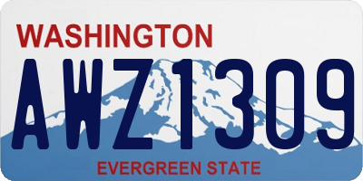 WA license plate AWZ1309