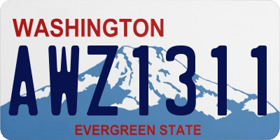 WA license plate AWZ1311