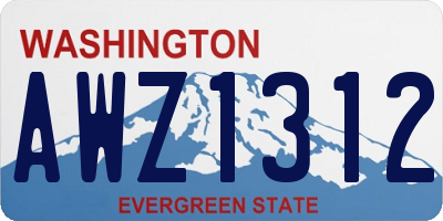 WA license plate AWZ1312