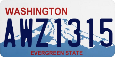WA license plate AWZ1315